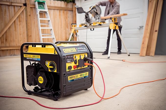 Champion Power Equipment 4500-Watt Electric Start Dual Fuel RV Ready Portable Open Frame Inverter Generator with Quiet Technology and CO Shield®