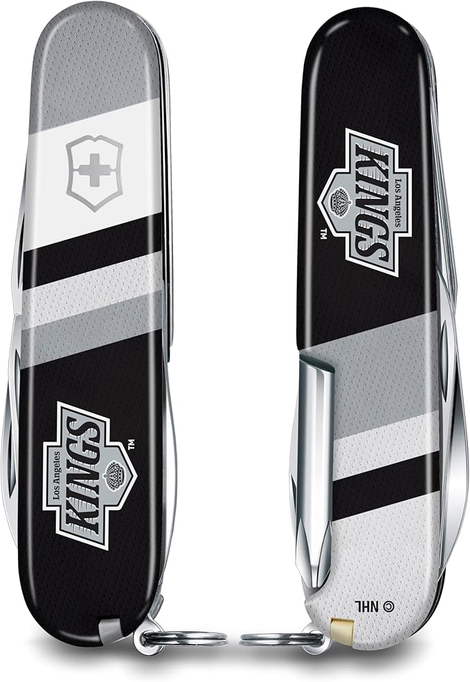 Victorinox Tinker Swiss Army Knife – Compact 12 Function Swiss Made Pocket Knife with Large Blade Small Blade and Bottle Opener – Los Angeles Kings