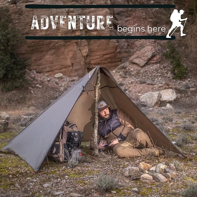Onewind Ultralight Shelter and Footprint Lightweight Poncho Shelter with 4000mm WaterproofTent Footprint