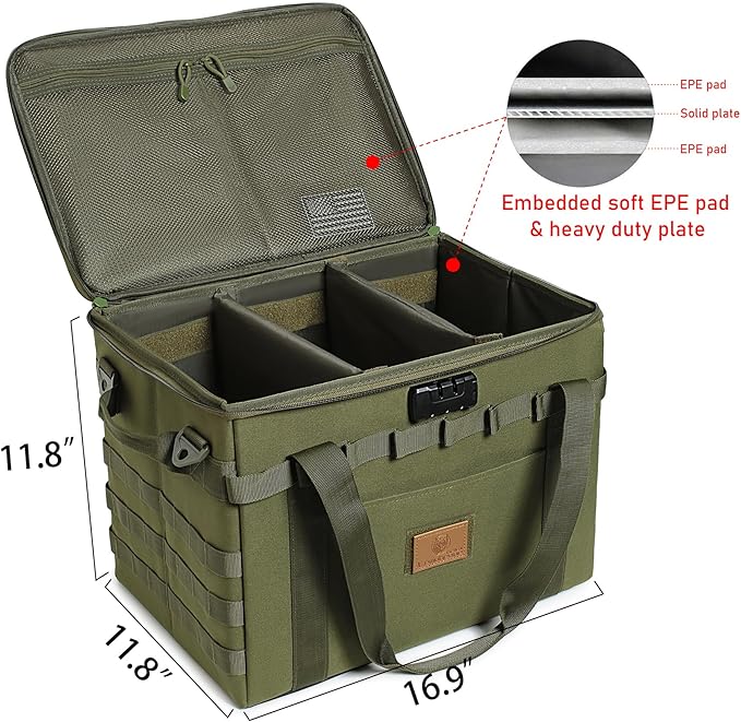 Tactical Sling Backpack and 38L Camping Storage Bag with Combination Lock