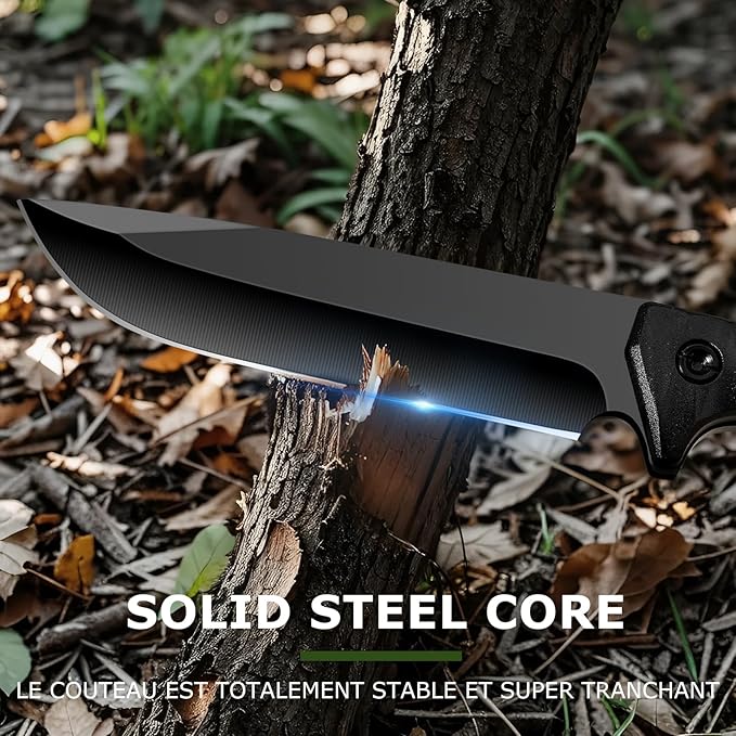 Survival Knife with Fire Starter and Kydex Sheath10.16 Full Tang Fixed Blade Hunting Knife with G10 Handle for BushcraftOutdoorHuntingFishingCamping