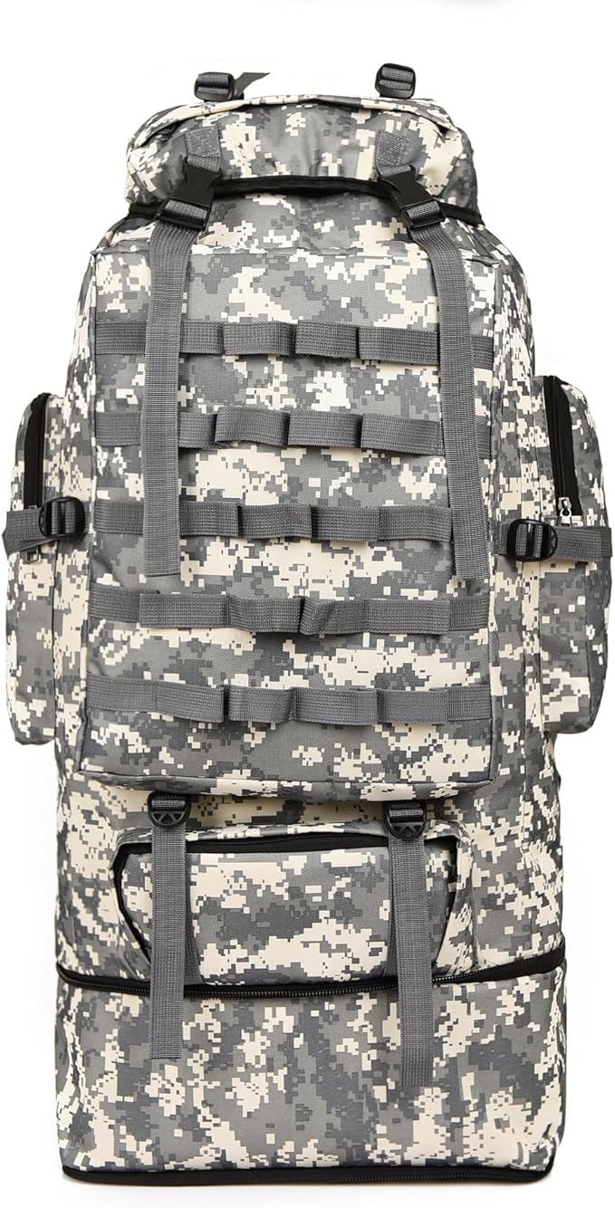 Tactical Backpack Military Molle Hiking 36-55L Camouflage Mountaineering Bag Tactical Hiking Bag Cycling Digital Camouflage