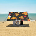 ALAZA Pizza Beer Tomato Pattern Beach Tent Sun Shelter Portable Canopy Sunshade for Outdoor Camping Picnics Backyard Fun 10x9 ft