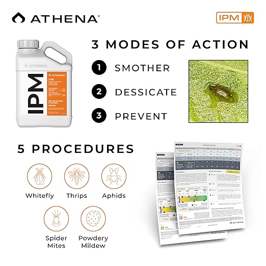 Athena IPM Plant Pest Control Solution | Broad Spectrum Fungicide &amp Insecticide for Indoor and Outdoor Plants | Supports Control of Spider Mites Powdery Mildew and Common Plant Pests | 1 Gallon