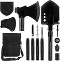 Survival Shovel Survival Axe Heavy-Duty Carbon Steel Camping Folding Shovel with Multiple Extension Handles(7.3-21.9In) Suitable for Survival Tools in Camping Off-Road Excavation and Hiking