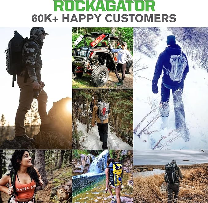Rockagator Kanarra 90L Waterproof Backpack for Camping Hiking Mountaineering Backpacking Hunting Fishing Canoeing Outdoor Activities The Wet Outdoors - Large Capacity Roll Top Closure Orange