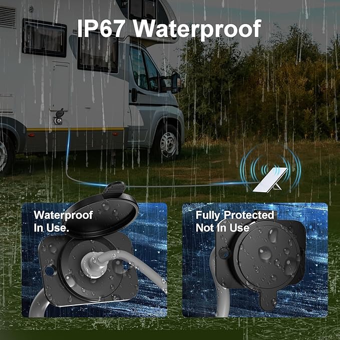 Waterproof Wall Socket Passthrough for Starlink Mini DC 5.5 x 2.1 Female Power Connector Outlet Perfect for RV Campervan Caravan Motorhome Battery Box Replacement Cigarette Lighter