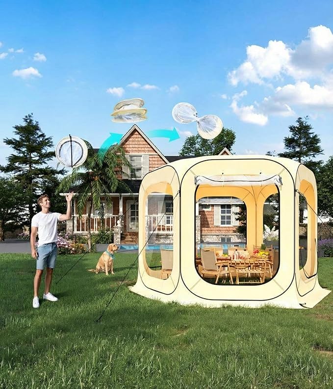 Pop Up Bubble Tent 6/10/12 ft All Weather Clear Rain Shelter for Camping Portable Instant Sun Canopy for Patio and Backyard Transparent Igloo Tent with Carry Bag