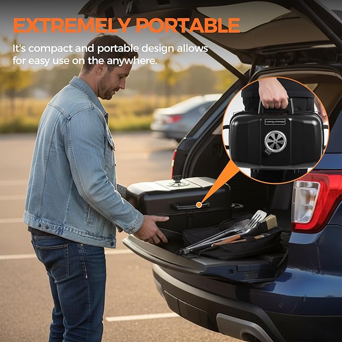 MASTER COOK Portable Charcoal Grill Foldable Lightweight BBQ Grill with 330 sq.in. Cooking Area and Adjustable Air Vent Outdoor RV Hiking Camping Patio Tailgating