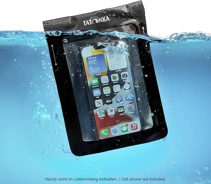 Tatonka WP Dry Bag A6 - Waterproof Mobile Phone Case with Viewing Window for Operating Touch Displays - Waterproof According to IPX7 Standard - 23.5 x 16 cm (Black)
