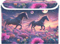 Storage Cube with Lid Surreal Horses Print 16.5×12.6×11.8 IN Collapsible Large Capacity Foldable Storage Basket Bin Organizer