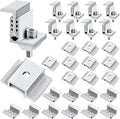 1.06 Inch Solar Panel Bracket Aluminum Solar Mid Clam with Mounting Brackets 32-50 mm Clamps Adjustable End Panel Clamps(28 Pieces)