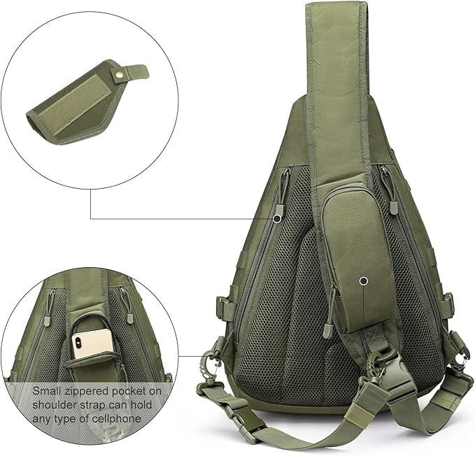 G4Free Tactical EDC Sling Backpack Military Rover Shoulder Sling Bag Pack with Pistol Holster for Concealed Carry | EDC Pack Pistol Holster Concealed Carry