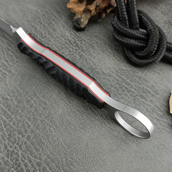 EDC Fixed Blade Knife with Kydex Sheath Full Tang D2 Stainless Steel for Outdoor camping Hiking