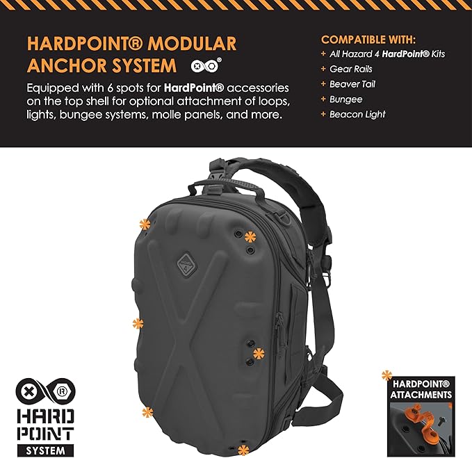 HAZARD 4 Blastwall - Optics/CCW Sling Pack Hard Shell Camera Bag Tactical Molle Backpack (29.5 L) - Black