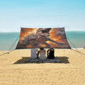 ALAZA Fire Dinosaur Beach Tent Sun Shelter Portable Canopy Sunshade for Outdoor Camping Picnics Backyard Fun 10x9 ft