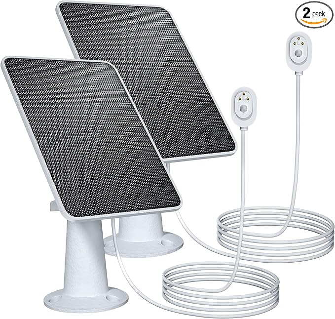 Upgraded Solar Panel Charging Compatible with Arlo Pro 4 Pro 3 Ultra 2 4W Solar Panel with 9.8ft Charging Cable IP65 Waterproof Includes Secure Wall Mount 2 Pack