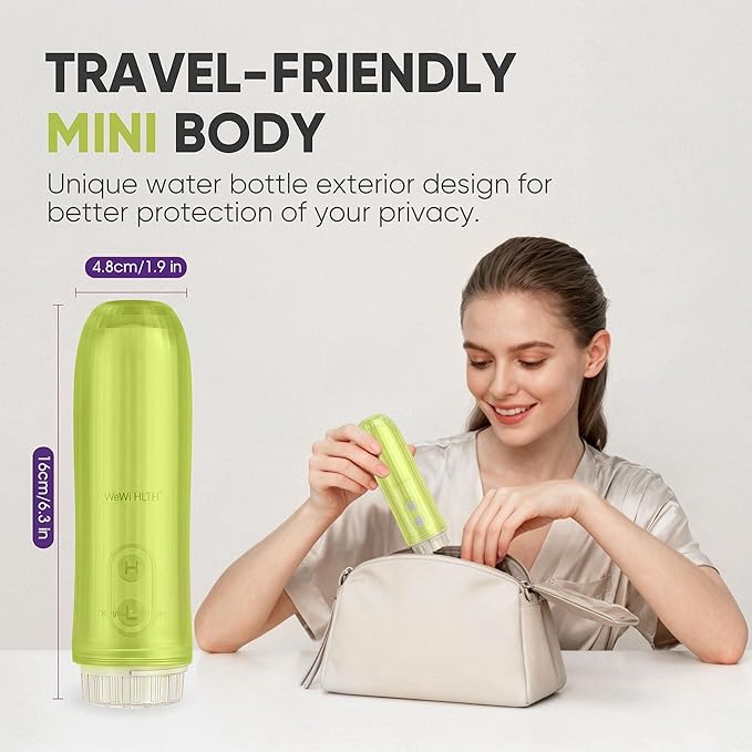 Portable Electric Bidet Sprayer - Handheld Travel Bidet with 2 Pressure Modes - Waterproof Foldable Pocket-Sized &amp Cordless for Bathroom Ultimate Personal Hygiene Cleaning at Home and Camping - Gr