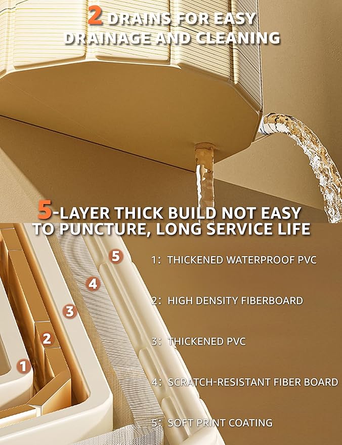 Portable Bathtub Ice Bath Tub - Foldable Collapsible Bathtub for Adult Shower Bathroom Hot SPA Soaking Cold Plunge Tub Freestanding Bathtub 47Lx22Wx20H White
