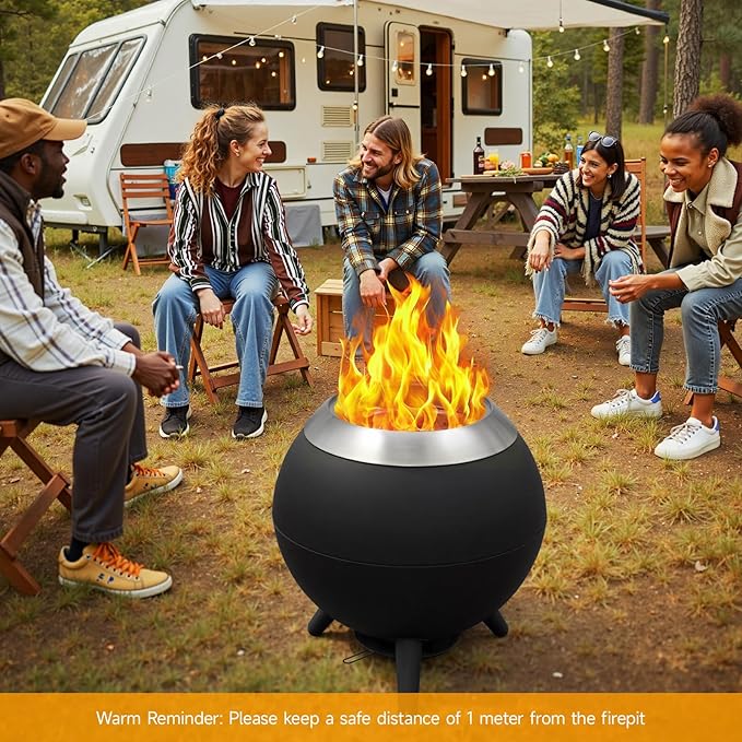 26 Inch Smokeless Firepit Outdoor Smokeless Fire Pit with Grill Waterproof Lid and Bag 2 in 1 Fire Pits for Outside Wood Burning Stainless Steel Potable Fire Pit for Bonfire Camping Picnic