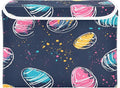 Christmas Storage Baskets with Lids Easter Egg Colorful Collapsible Bins Stackable Fabric Linen Baskets Closet Organizer Container 16.5x12.6x11.8