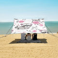 ALAZA Cute Cartoon Raccoons Rose Beach Tent Sun Shelter Portable Canopy Sunshade for Outdoor Camping Picnics Backyard Fun 10x9 ft