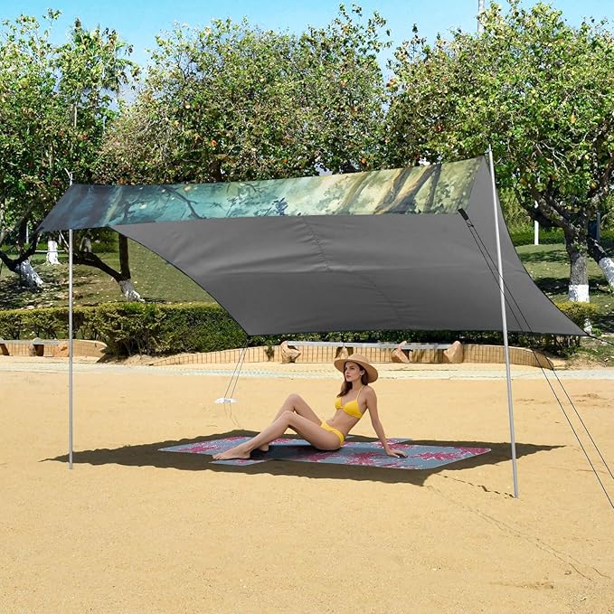 ALAZA Forest Magic Dragonfly Beach Tent Sun Shelter Portable Canopy Sunshade for Outdoor Camping Picnics Backyard Fun 10x9 ft