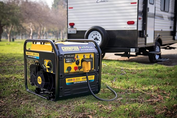 Champion Power Equipment 4500-Watt Electric Start Dual Fuel RV Ready Portable Open Frame Inverter Generator with Quiet Technology and CO Shield®