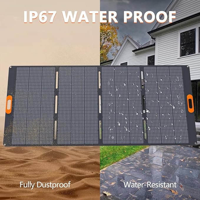 400W Foldable Portable Solar Panel for ALLWEI 1200W 2400W Power Station Solar Generator IP67 Waterproof with Adjustable Kickstand for RVs Camping Home and Blackouts