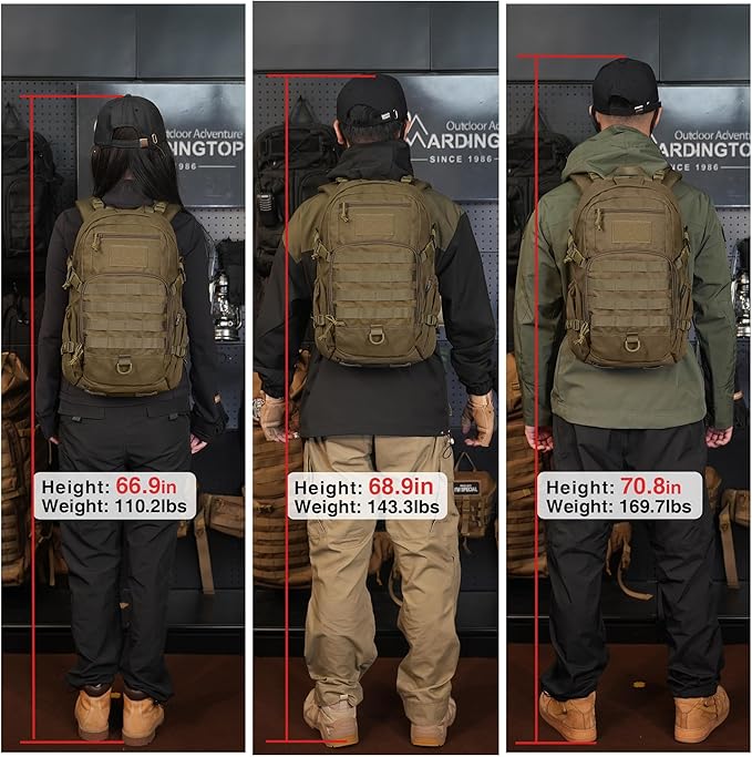 Mardingtop Small Tactical BackpackMolle Hiking Backpack for BackpackingCycling and Biking15L/25L Backpack