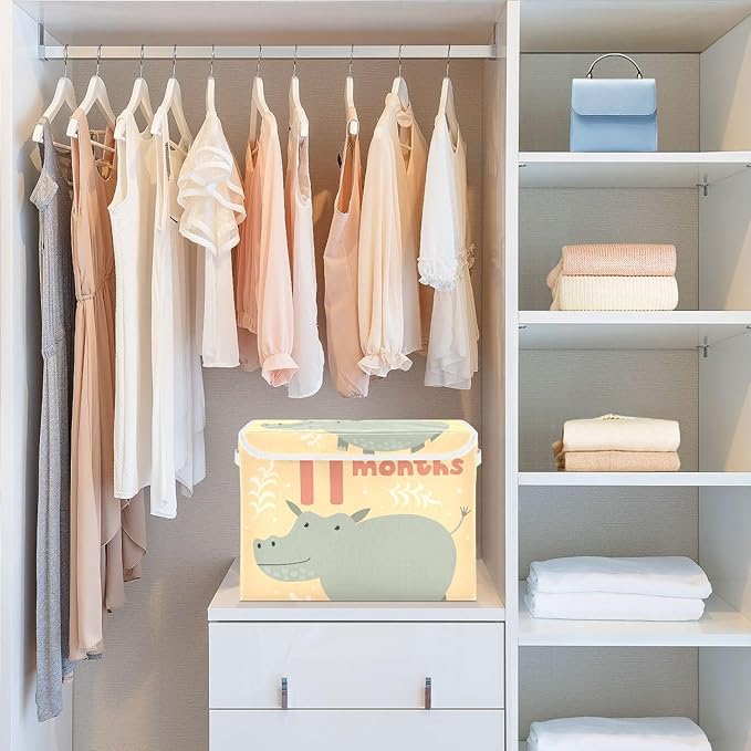 11_months Storage Bin with Lid Collapsible Organizer Bins Storage Box with Lids for Home Studyroom Home Decor