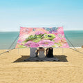 ALAZA Turtle Flowers Butterfly Dreamy Beach Tent Sun Shelter UPF50+ Protection Beach Shade Canopy w/ 4 Sandbags for Outdoor Camping Fishing Backyard Fun Picnic 10x9 ft