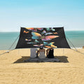 ALAZA Rainbow Butterfly Beach Tent Sun Shelter UPF50+ Protection Beach Shade Canopy w/ 4 Sandbags for Outdoor Camping Fishing Backyard Fun Picnic 10x9 ft