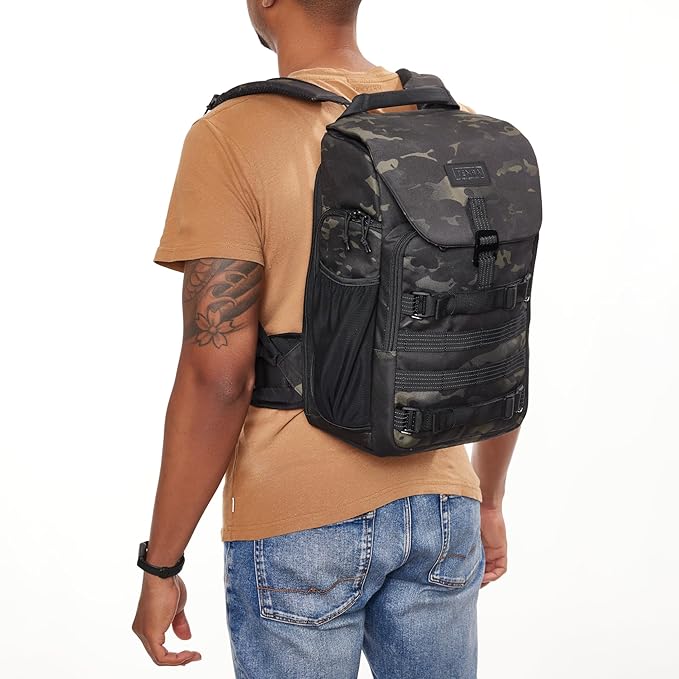 Tenba Axis v2 18L LT Camera Backpack for DSLR and Mirrorless cameras and lenses plus a 14-inch laptop – MultiCam Black (637-767)