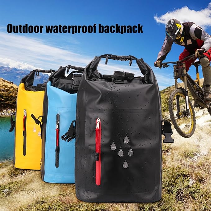 Dry Bags Waterproof Backpack for Women Men 25L Roll Top Floating Bag for Kayaking Hiking Fishing Camping Beach (Blue)