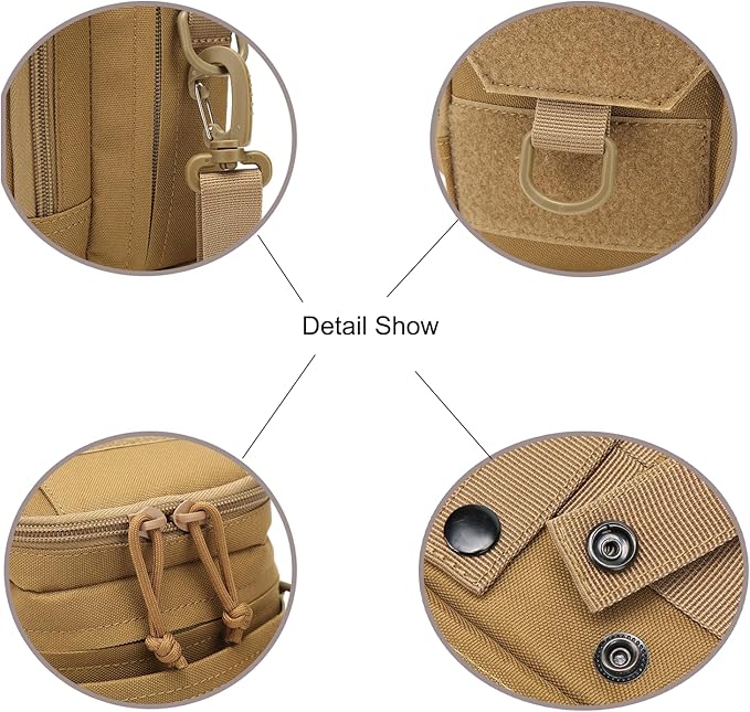 Tactical Molle EDC PouchPhone Pouch HolsterCamping Riding Waist Pack Tactical Crossbody BagBelt Waist Bag Camping Organizer for Outdoor Sports Camping Hunting.
