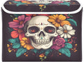 senya Large Storage Bins with Linen Halloween Skull Flower Collapsible Foldable Storage Cubes Fabric Closet Organizer Containers Box with Flip-Top Lid for Home Bedroom Office 16.7 x 12.6 x 11.8in