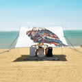 ALAZA Eagles America Color Feathers Beach Tent Sun Shelter Portable Canopy Sunshade for Outdoor Camping Picnics Backyard Fun 10x9 ft