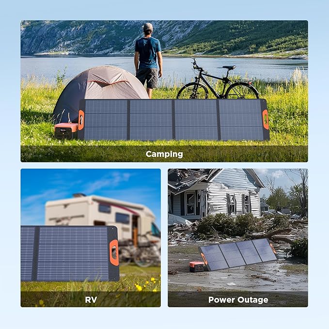 ZOUPW 220W Portable Solar Panel for Power Station23.5% Efffciency Mono Foldable Solar Charger for Jackery 1000 V2/EcoFlow Delta/Bluetti/Anker SolixIP67 Waterproof for RV Camping Home Backup