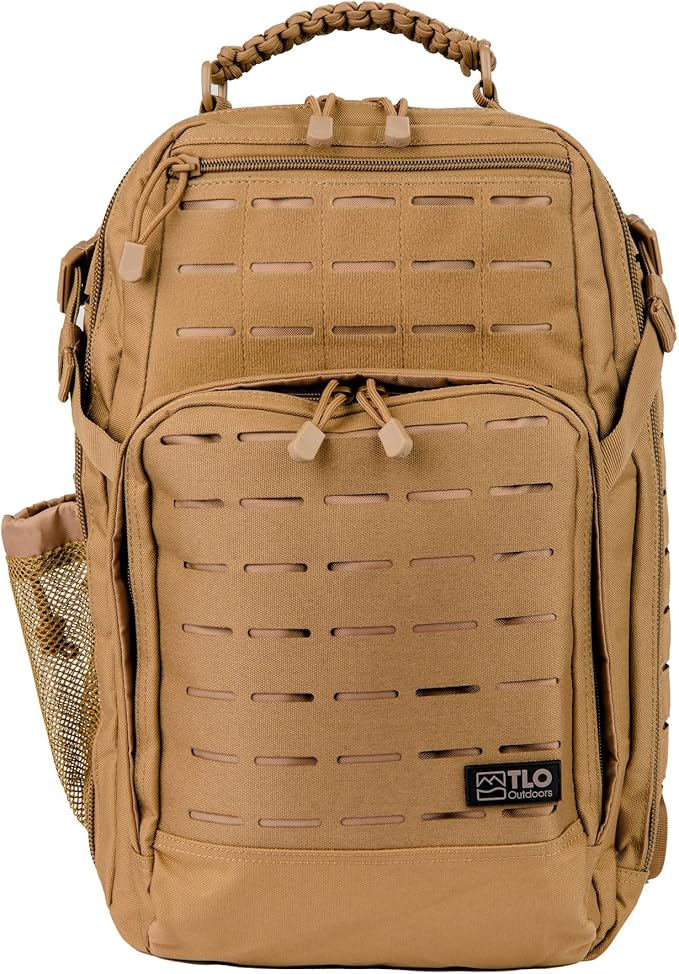 TLO Outdoors TacPack24L Tactical Backpack - Water Resistant 24 Liter Capacity Daypack Rucksack Gear Bag Laptop Bag