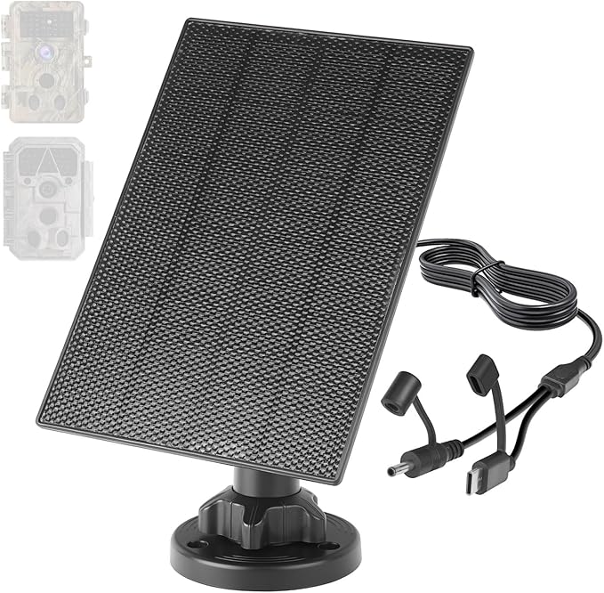 LIYVZ 3W Trail Camera Solar Panel 5V/6V 4000mAh Solar Charger for Trail Camera Game Camera Trail Cam Solar Universal Hunting Camera Solar Panel