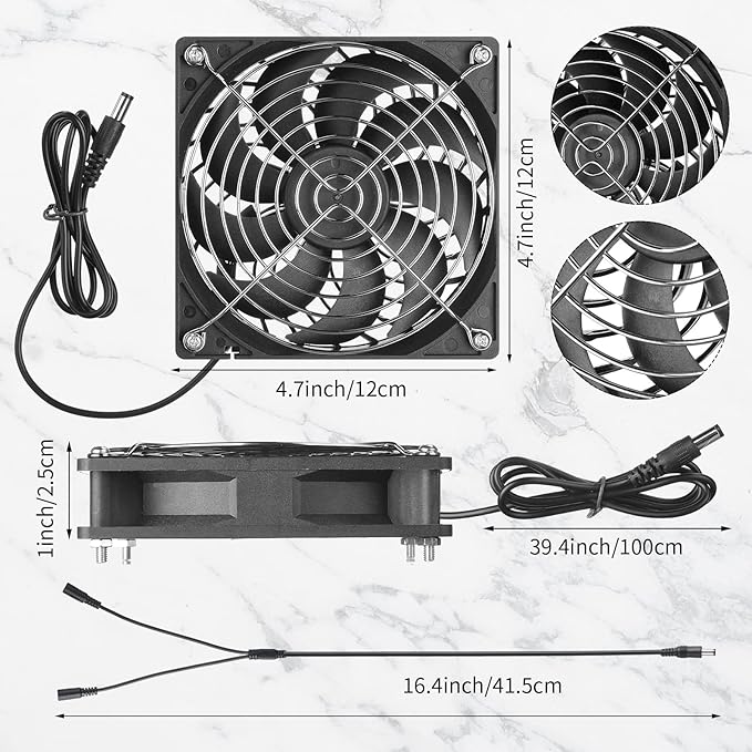 Riakrum 20W 16V Solar Panel Exhaust Fan Kit USB Portable Solar Powered Fan Summer Outdoor Waterproof Ventilator Fan for Chicken Coops Greenhouses Camping Exhaust (2 Sets)