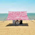 ALAZA Pink Snake Print Beach Tent Sun Shelter UPF50+ Protection Beach Shade Canopy w/ 4 Sandbags for Outdoor Camping Fishing Backyard Fun Picnic 10x9 ft