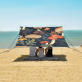 ALAZA Mushroom Floral Leave Beach Tent Sun Shelter Portable Canopy Sunshade for Outdoor Camping Picnics Backyard Fun 10x9 ft
