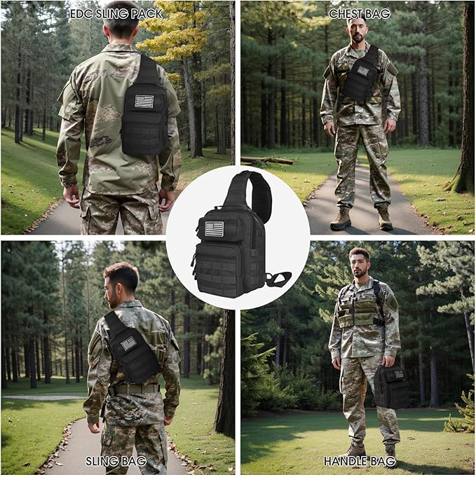 HAOMUK Tactical Sling Bag Backpack Military Rover Shoulder Sling Pack Small EDC Crossbody Chest Bag for Men