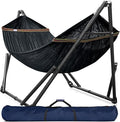 Tranquillo Universal Hammock Stand 600 lbs Capacity Instant 20s Foldable 3-Year Warranty Hammock with Stand 2 Person Camping Revolutionary Portable No Screws Premium Hammocks Black