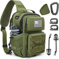 G4Free Tactical Sling Bag for Men Women EDC Concealed Carry Bag with Molle Crossbody Shoulder Pack (Green)