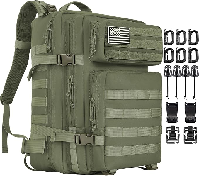 Createy 45L Military Tactical Backpack Large 3 Day Assault Pack Molle Bag Rucksack Bug Out Bag for Camping Hunting Hiking