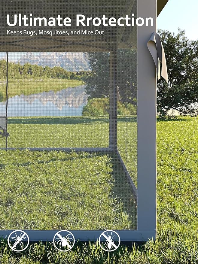 13x13ft Pop Up Gazebo Outdoor Canopy Tent with Mosquito Netting Heavy Duty Party Tent Shelter with Waterproof and Ultraviolet Double Roof for Backyard Garden Lawn and Deck (Grey)