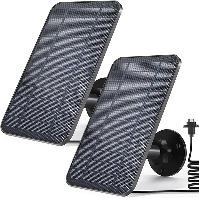 Solar Panel for Blink Outdoor Camera 4 4W Solar Panel Compatible with Blink Outdoor 4 (4th Gen) Camera USB-C PortWaterproof Rubber Plug 13.12ft Charging Cable and 360°Adjustable Mount 2 Pack